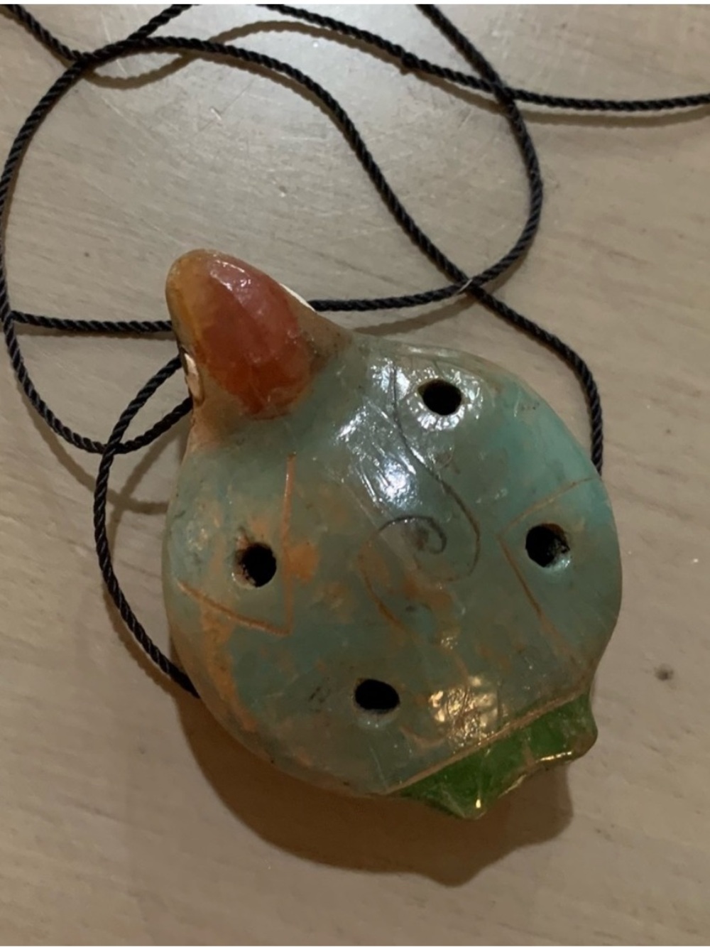 Handcrafted Small ceramic whistle in the shape of a turtle
